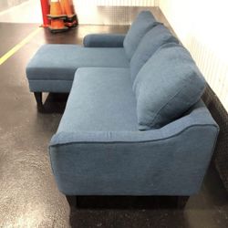 Navy Blue Modern Trundle Sectional Sofa