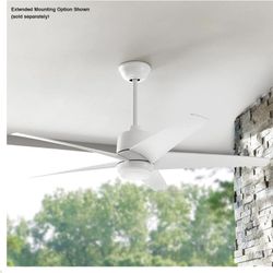 Mena 54 in. White LED Ind/Out Matte White Ceiling Fan