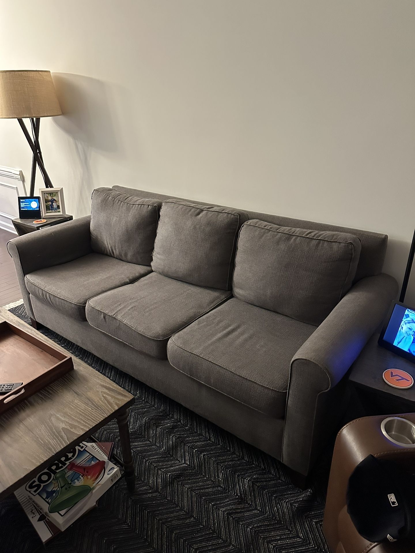 Gray Pottery Barn Couch Sofa