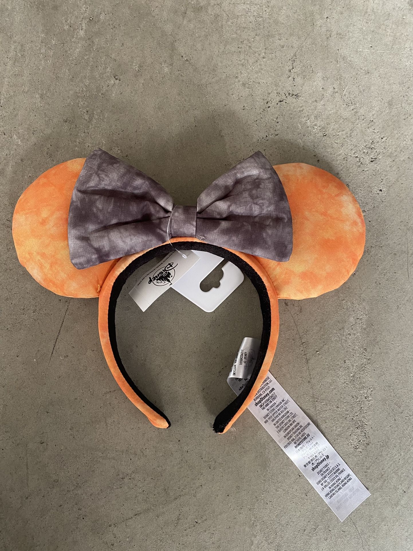 🎃2022 Disney Parks Halloween Black & Orange Minnie Mouse Ears Ear Headband NEW