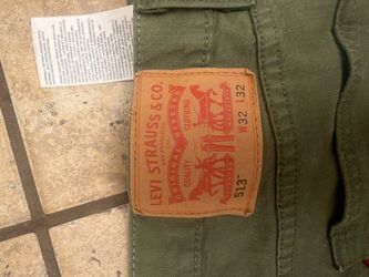 Levi's 513 Jeans, Olive Green, W32 L32, Slim Straight