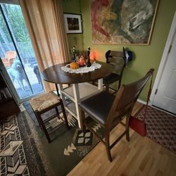 High Round Table With 2 Matching Chairs