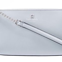 Kate Spade Declan Chain Crossbody Pale Blue Smooth Leather NWOT
