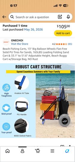 Big wheel beach cart