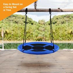 40'' Flying Saucer Tree Swing Indoor Outdoor Play Set Swing for Kids Blue