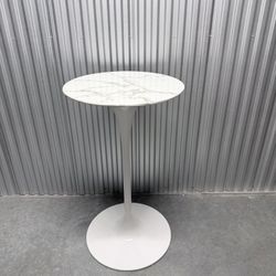 Modway Lippa  Round Modern Artificial Marble Bar Table in White