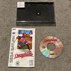 Decathlete (Sega Saturn, 1996) Complete CIB w/ Manual Reg Card