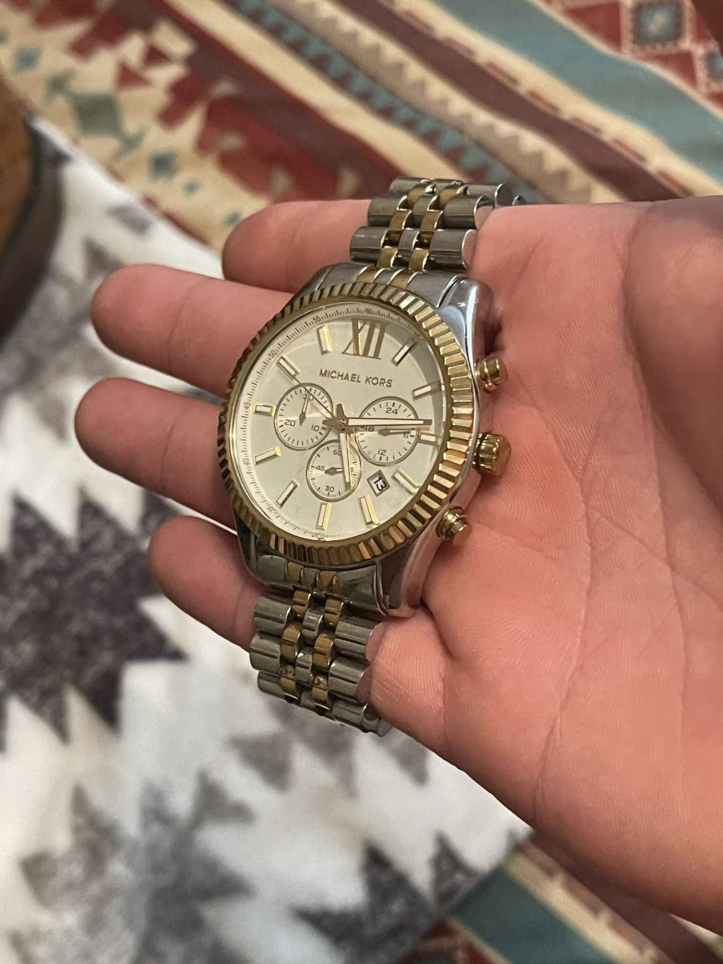 Two Tone Marc Kors Watch Michael Kors Parker Chronograph 