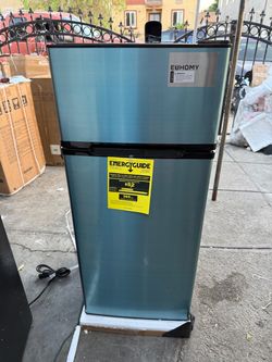 Euhomy Top-Freezer Refrigerator Stainless Steel