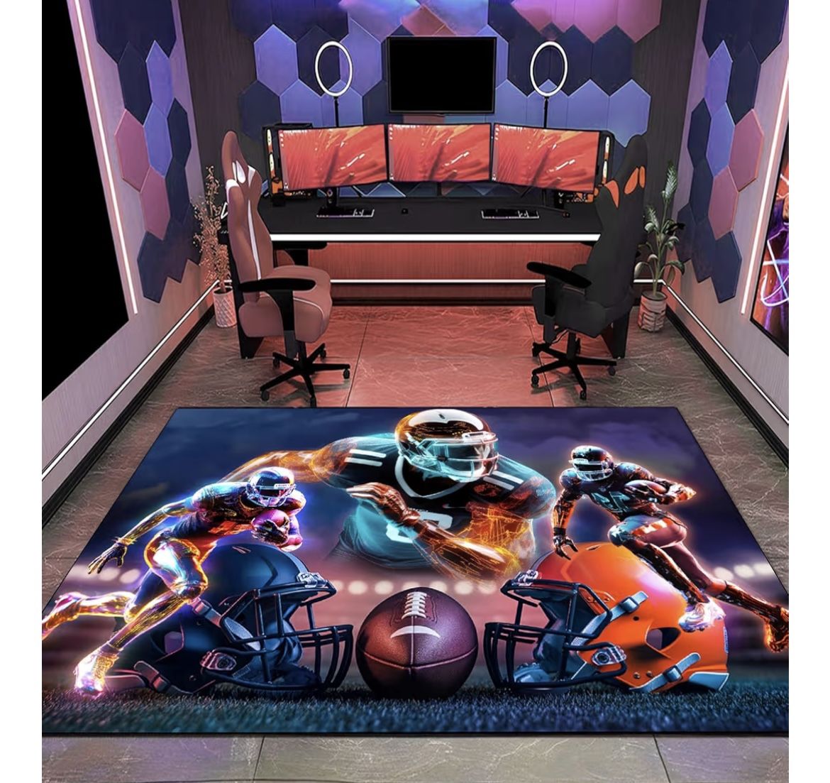 GUG Ground Ball American Football Rug measuring 79" x 59" (200 cm x 150 cm)