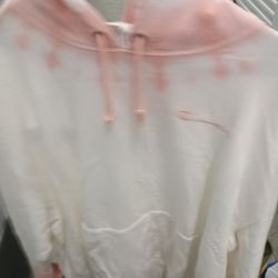 White & Pink Champion Hoodie 