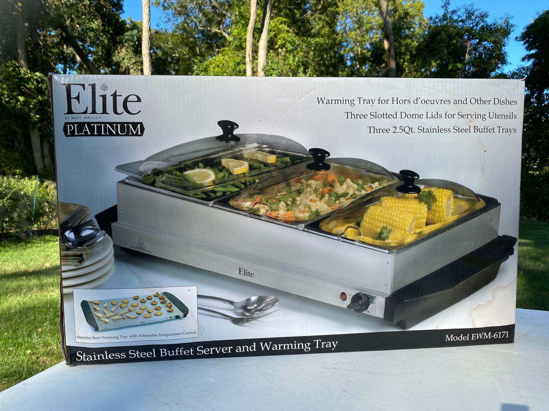 Elite Platinum Stainless Steel Buffet Server & Warming Tray