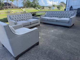 NEED GONE light gray 3 piece living room sofa set