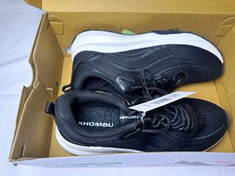 Khombu Women's Athletic Lace Up Low Top Sneakers Black Logo Accents