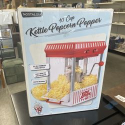 Nostalgia Retro 2.5-Ounce Tabletop, Oil Kettle Electric Popcorn Popper, Red White Stripe