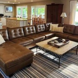 Brand New,  Brown Leather Large Sectional, Seccional, Couch/ Living Room, Sofa , Ashley 