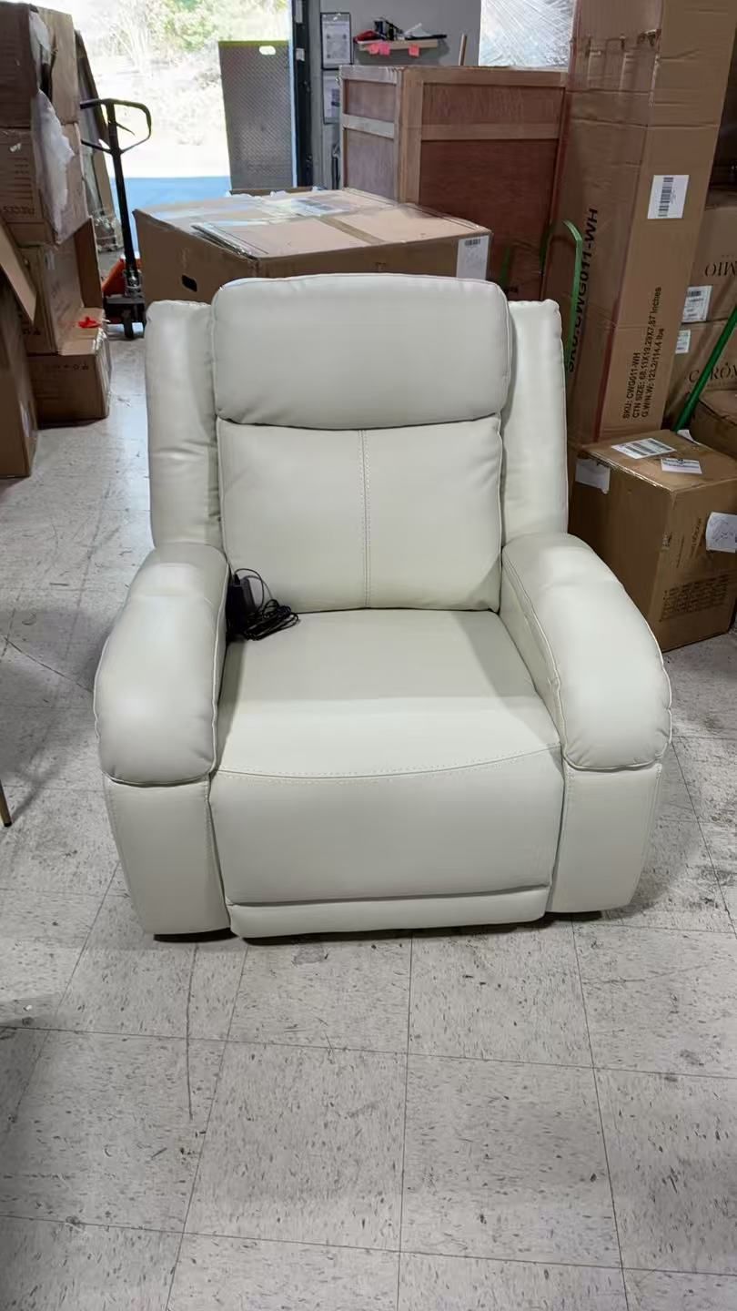 Genuine Leather Electric Recliner Chairs for Adults, Wall Recliner with Headrests and Charging Ports, Electric Lounge Recliner, Color$380