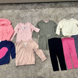 Toddler girl lot of fall winter clothes 2T