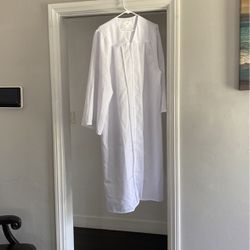White Graduation Gown 