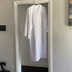 White Graduation Gown