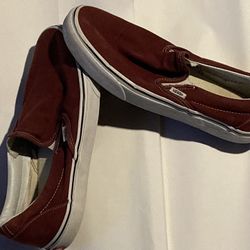 Burgundy slip on vans. Men’s size 10