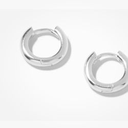 C LUXE by Claire's Sterling Silver 10MM Clicker Hoop Earrings