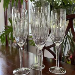 4 New - Crystal Champagne Flutes 