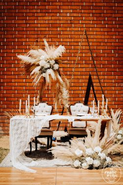 Rustic Boho Wedding Decor Sweetheart Main Table 