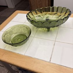 Vintage Green Glassware