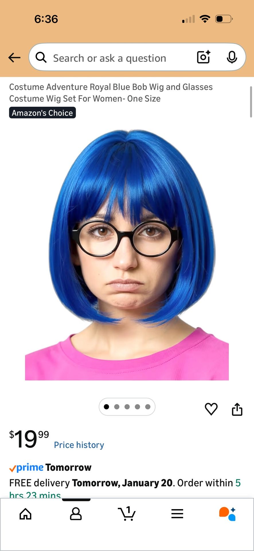 Short blue wig