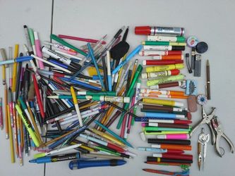 Pen, pencil, marker, and eraser bundle