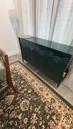 Dark Green Sideboard Cabinet with Gold Legs