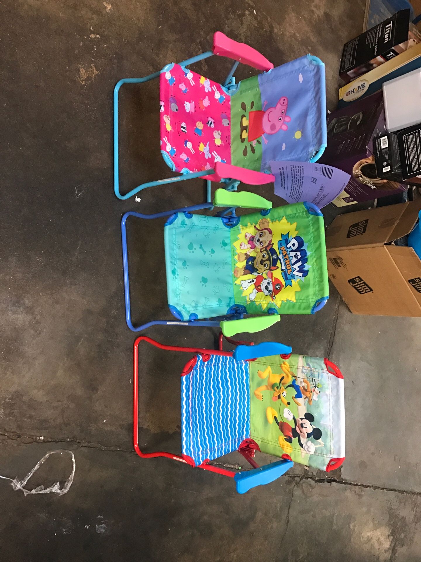 Brand new patio chairs for kids. Peppa Pig Paw Patrol or Mickey