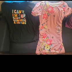 Maternity Shirt, Dress, 3 Pairs Of Pants