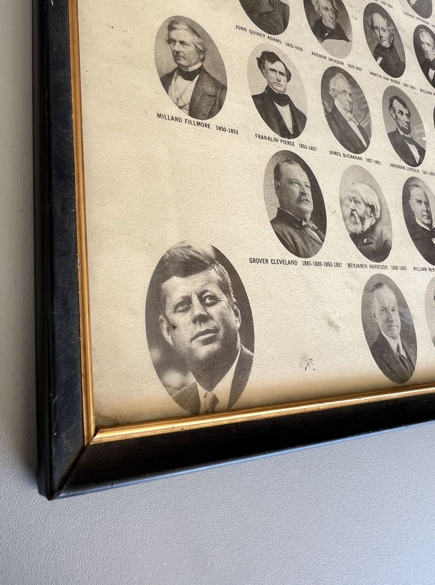 Vintage! Historical Quick Revised 1964 Presidential List Wall Plaque After John F. Kennedy Assassination