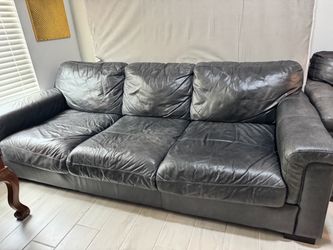 REAL leather couch + loveseat