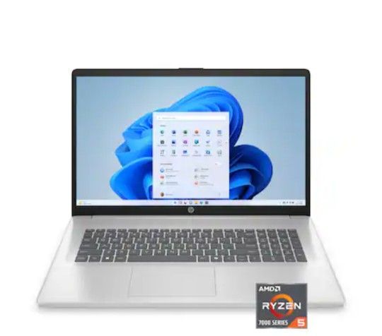 HP - 17.3" Full HD Laptop - AMD Ryzen 5 - 8GB Memory - 512GB SSD - Natural Silver