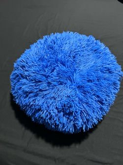Blue fluffy pillow plushie