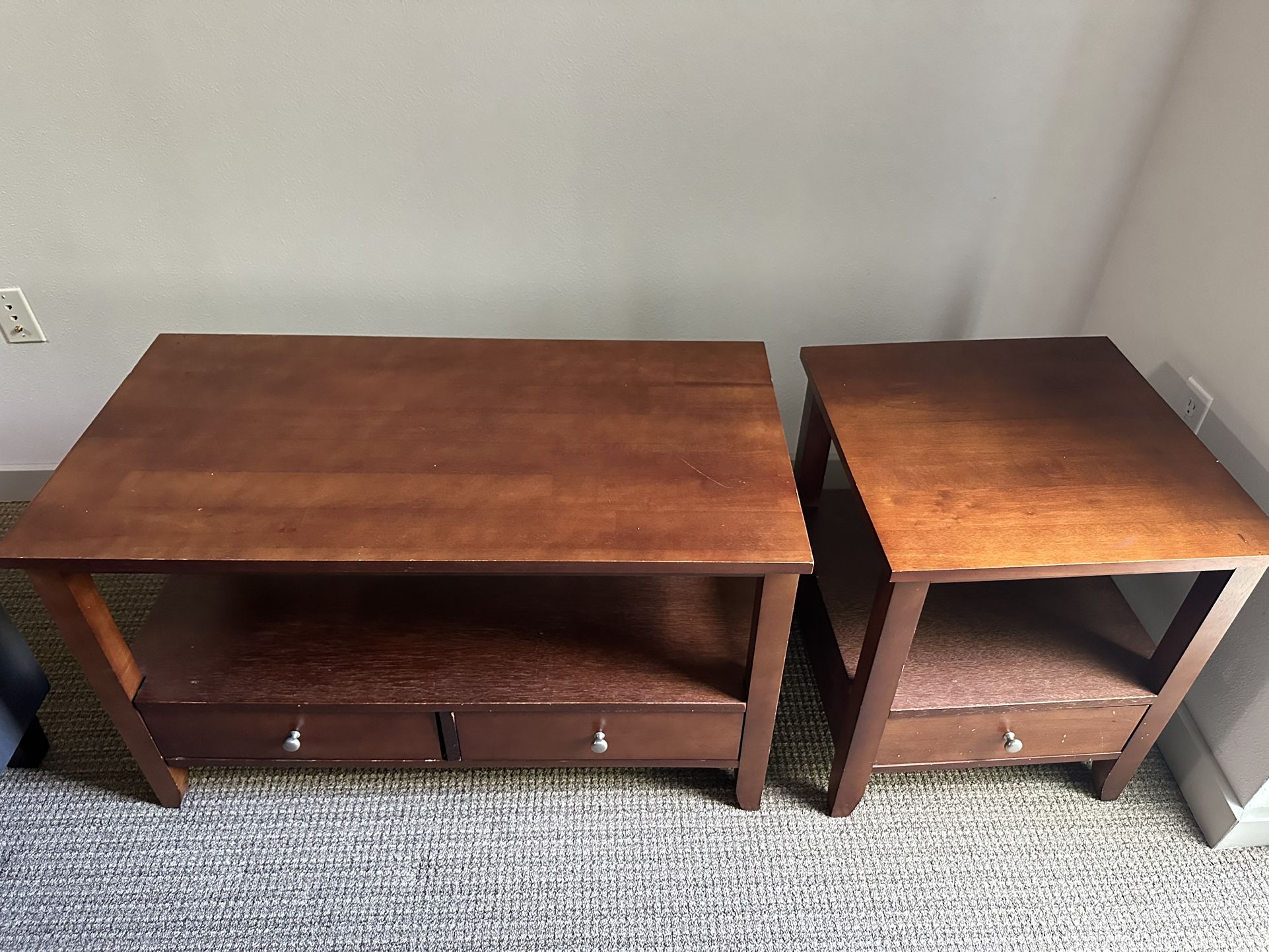 Coffee Table With Matching Side Table