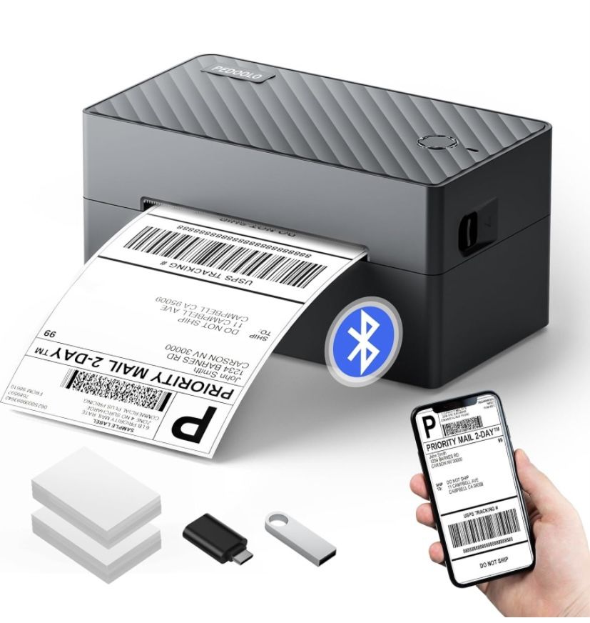4x6 Thermal Printer for Shipping Packages, Compatible with Android, iOS, Windows, Mac, Chromebook, Amazon, Ebay, UPS, USPS, FedEx, Shopify