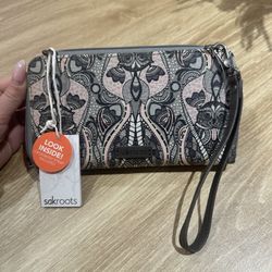 NWT Sakroots Owl Canvas Wristlet Wallet 