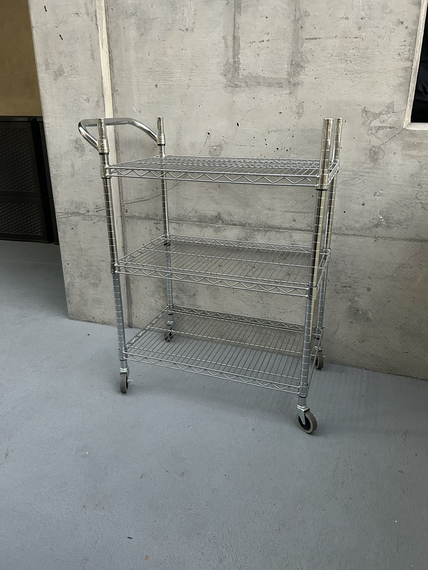 3-Tier stainless steel heavy duty Rolling bar Microwave Cart Kitchen Pantry Garage Storage restaurant Wine bakery Rack by NSF