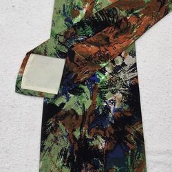 Paint Splash Design Green, Brown, Black & Blue Tie