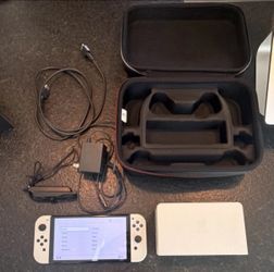 Nintendo Switch OLED Bundle (White) – Complete w/ Case + 64GB SD Card