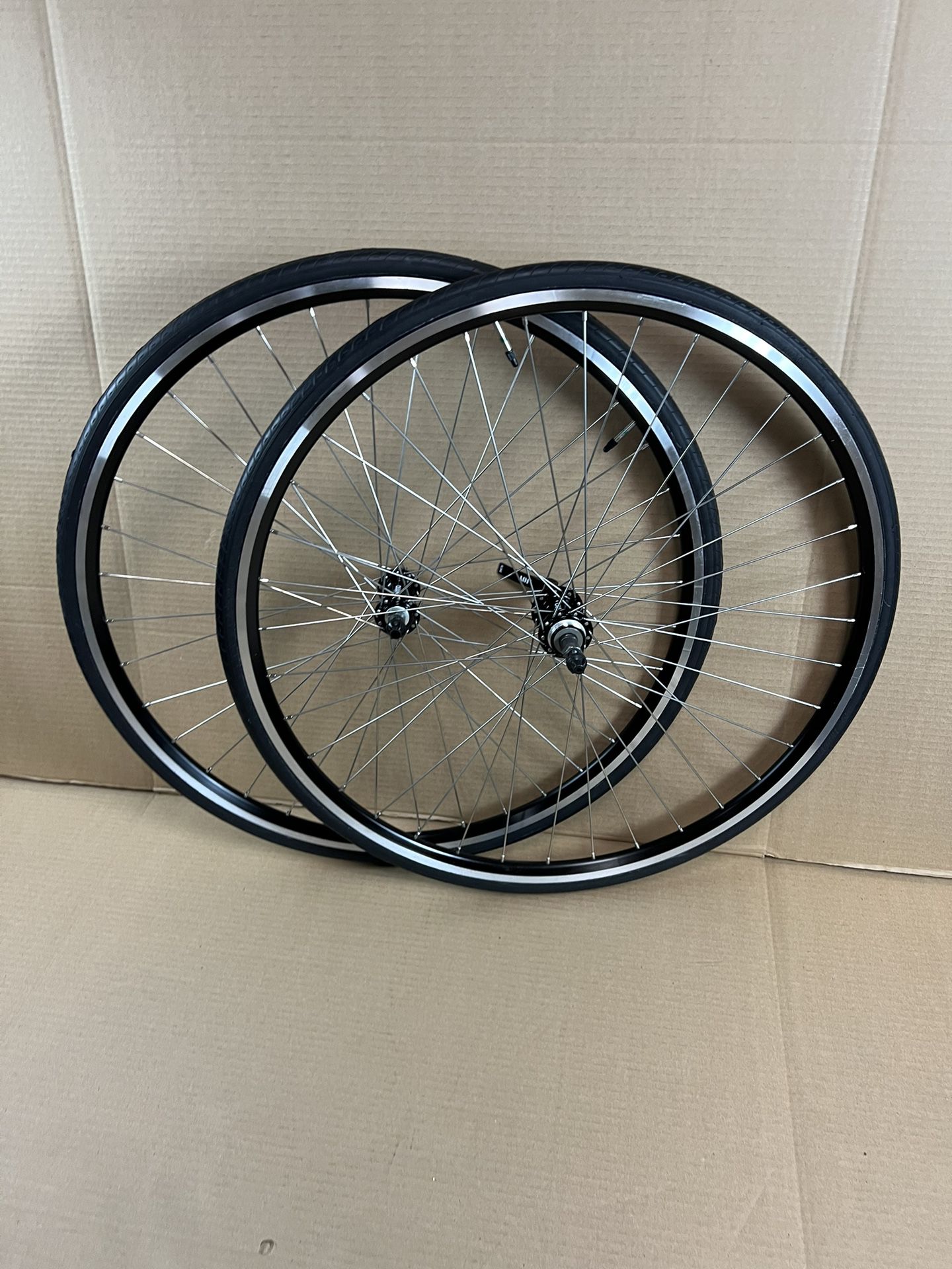 Road Bike Bicycle 700C Double Wall Alloy Wheelset - Compatible with 6/7/8 Speed Thread-on Freewheel  $199