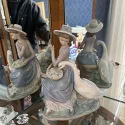 Llardro Girl feeding Swan