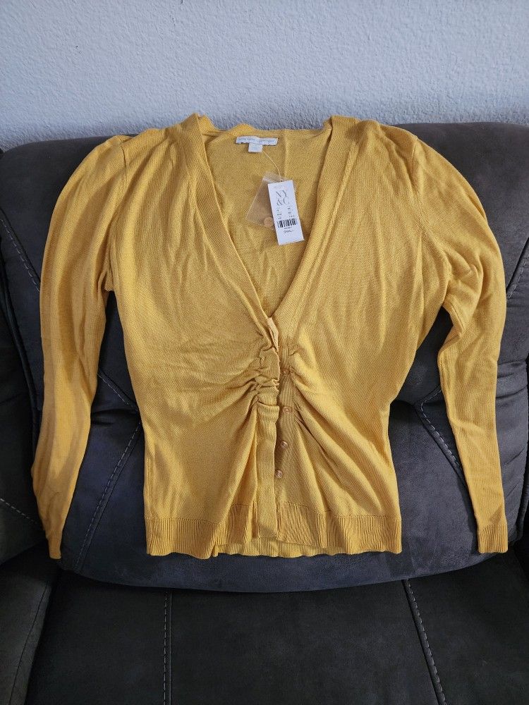 Beautiful Mustard Top/Cardigan