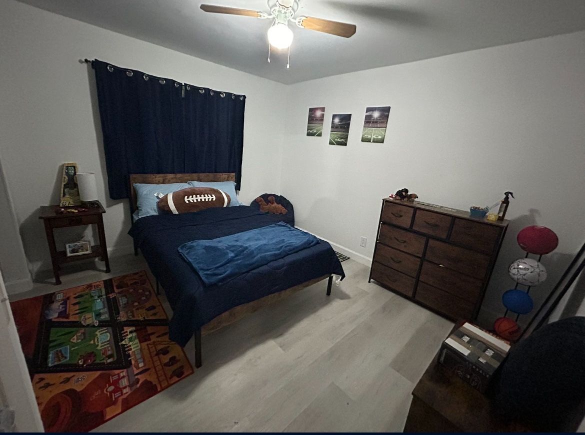 full size bedroom set brown wood