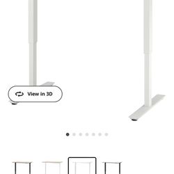 IKEA TROTTEN Desk Sit Stand Adjustable Standing Desk White