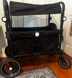 New Black Foldable Stroller Wagon with Canopy